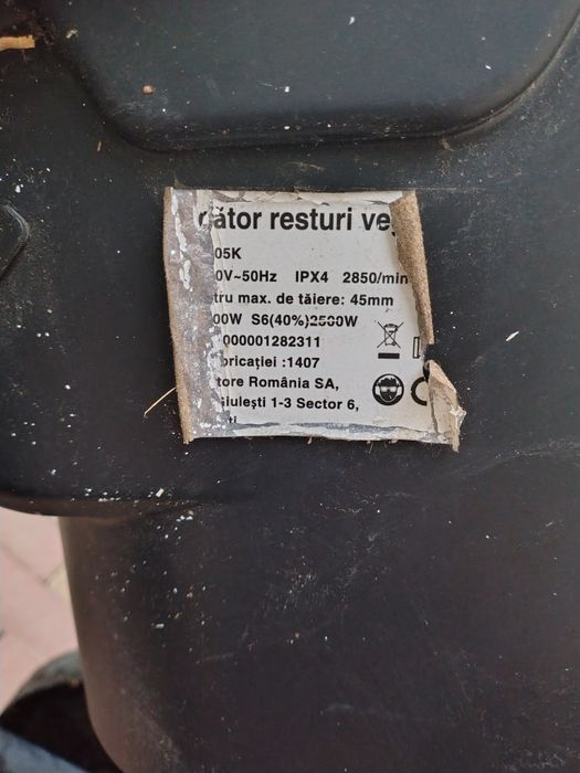 Tocător resturi vegetale