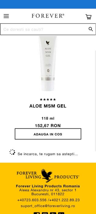 Aloe MSM gel dureri