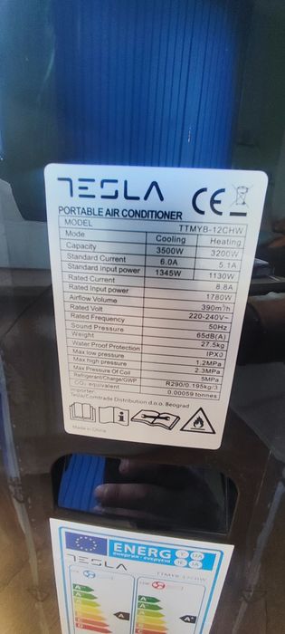 Мобилен климатик Tesla