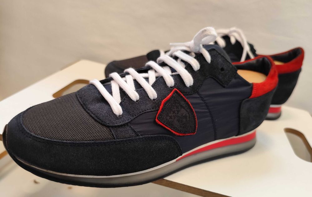 Pantofi sport casual 43 premium PHILIPPE MODEL piele naturala moale navy