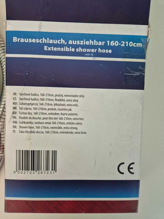 Furtun de dus extensibil 160-210 cm, NOU!