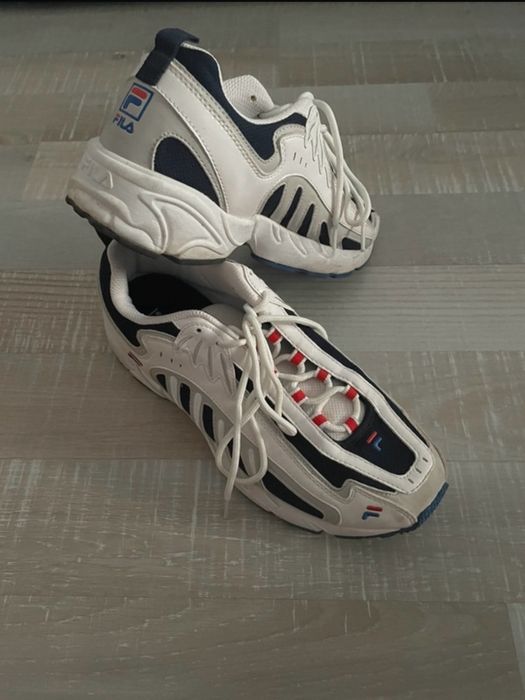 Adidasi Fila albi si albastri