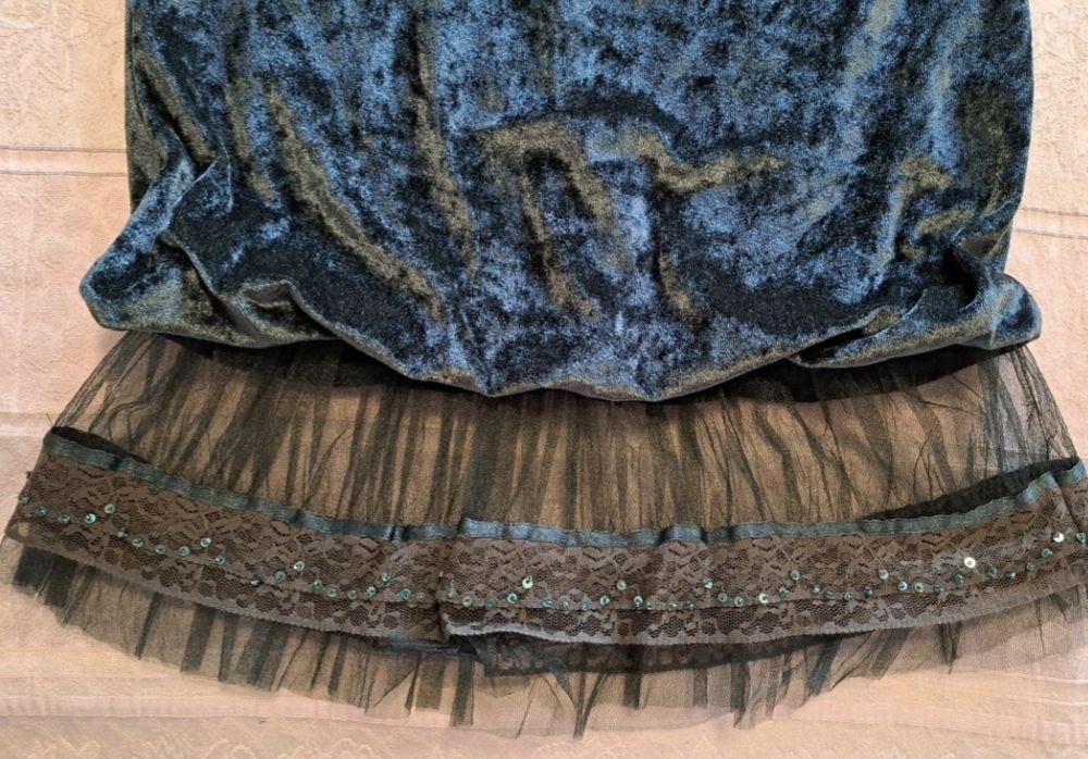 Noua! Rochie catifea turquaz inchis nr38