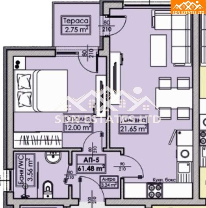 2-стаен апартамент ново строителство – 61,48 кв.м. | Без комисионна