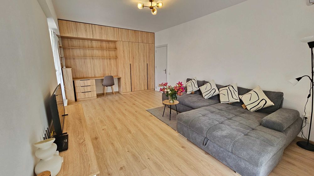 Apartment 2 camere de inchiriat! 10 min metrou. Parcare acoperita. 71mp. 2 balcoane. Bloc nou. Etaj 1
