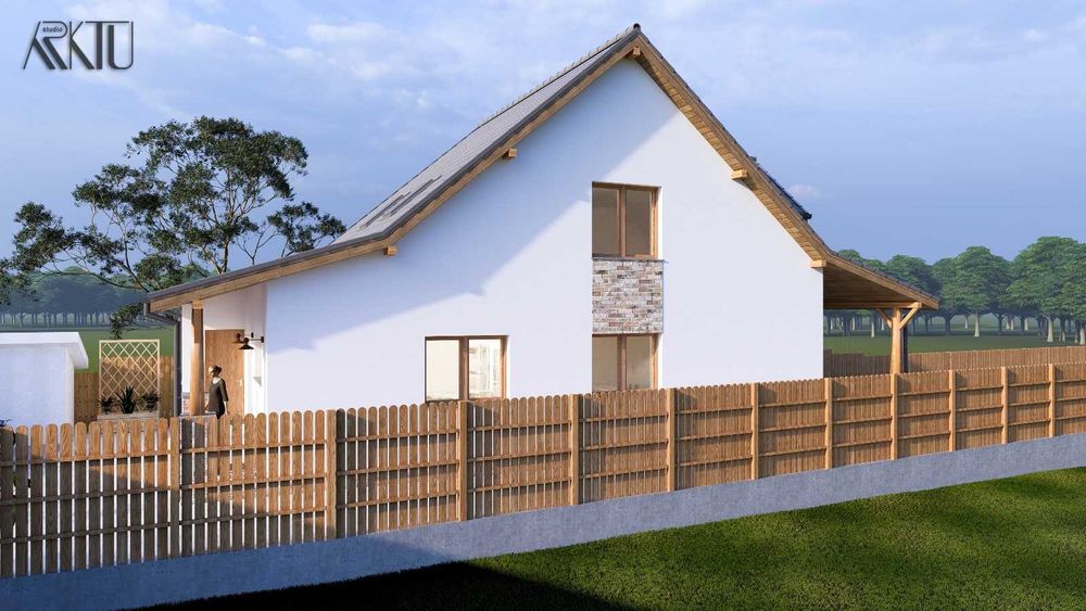 Vând proiect de casă cu mansardă, cu toate aprobările necesare