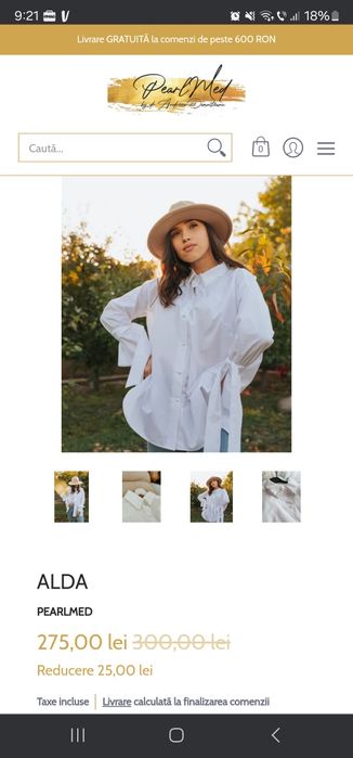 Camasa de bumbac cu perle