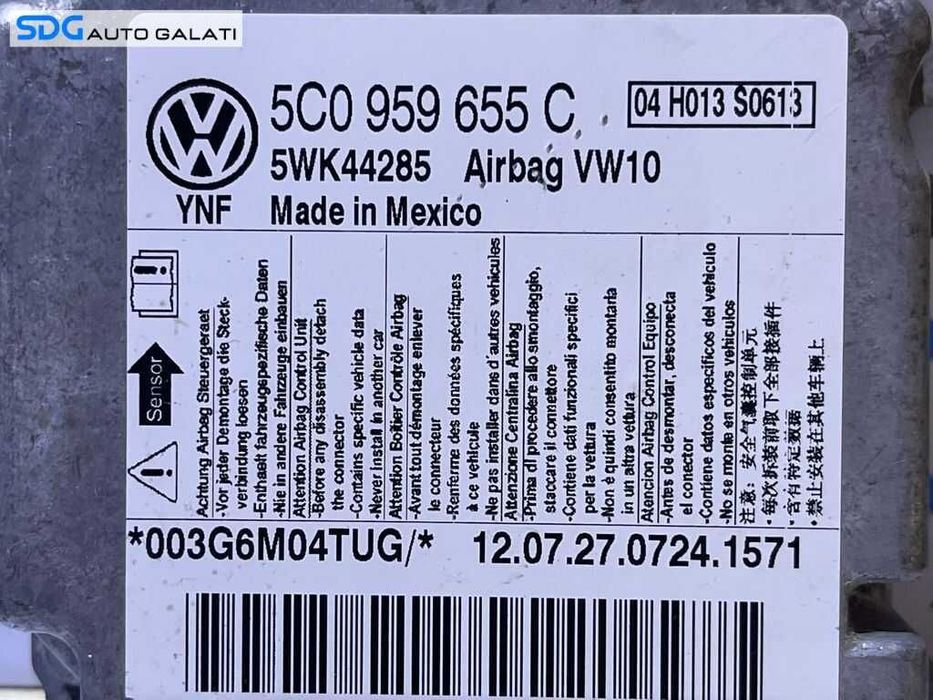 Unitate Modul Calculator Airbag VW Golf 6 2008 - 2013 Cod 5C0959655C 5WK44285 [L3725]