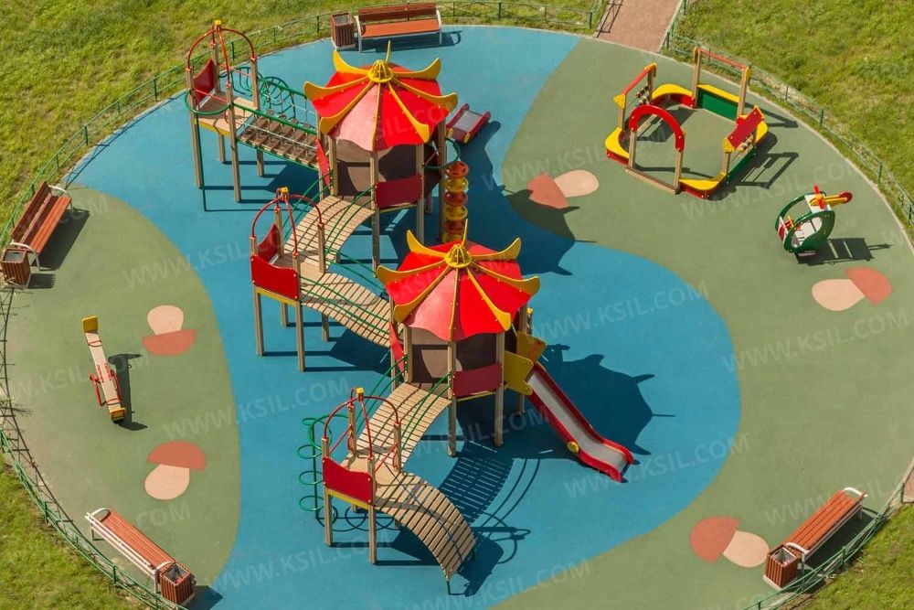 Детские площадки KSIL Болалар майдончаси Карусели, воркаут, качели