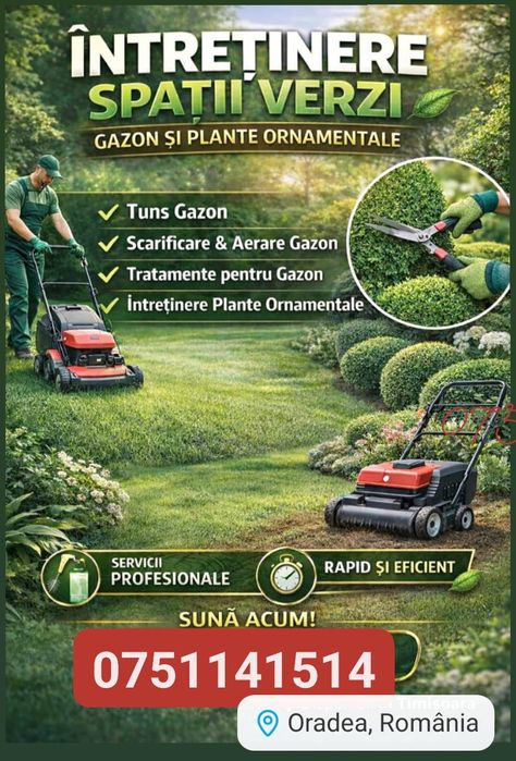 Ofer servicii amenajări și întreținere spatii verzi