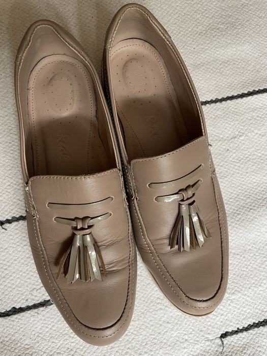 Дамски мокасини естествена кожа