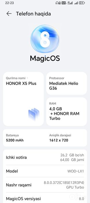Honor x5plus ideal