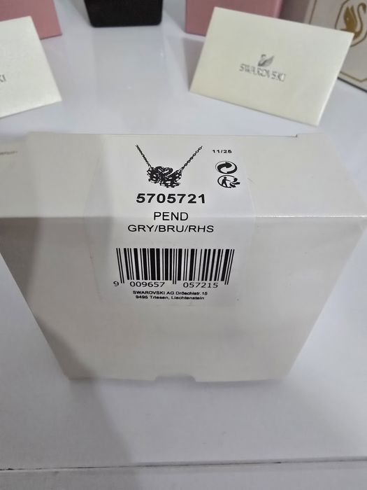 Pandantiv Swan Lebădă, Albastru, Finisaj metalic mixt