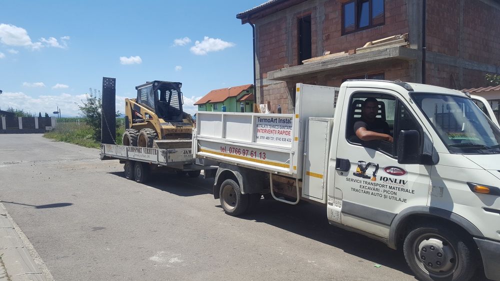 Servicii Bobcat, miniexcavator, transport cilindru compactor