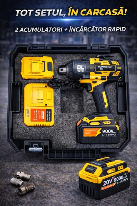 Cheie Impact 3/4 Brushless Mustang Star 2000Nm 2 Baterii
