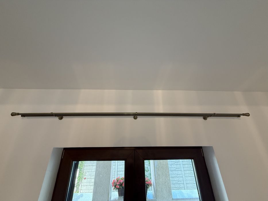 Set 2 galerii duble pentru perdea și draperie – aspect bronz antichizat 303 cm si 250 cm