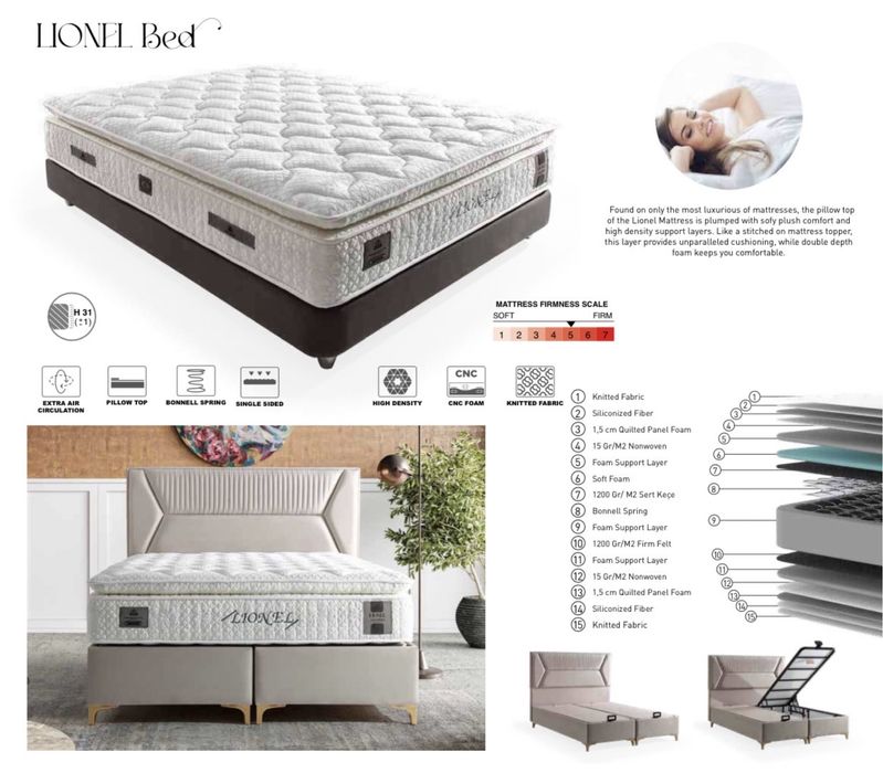 Тапицирана спалня Lionel Bed - Leon Vision