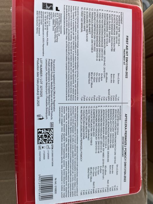 Автоаптечка за Гърция заредена  DIN 13164-2022