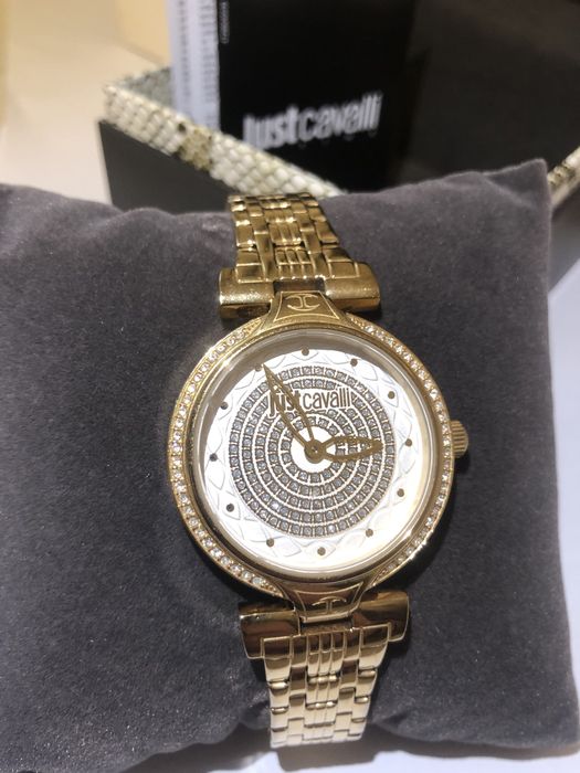 Ceas Dama Just Cavalli multe pietricele /Auriu