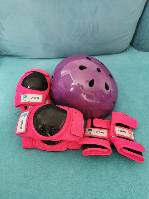 Casca și set 3 perechi protecții role Oxelo Decathlon