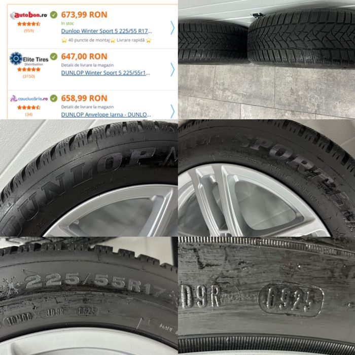 Jante BMW Seria 5 G30/G31 Anvelope Iarna  225.55.17