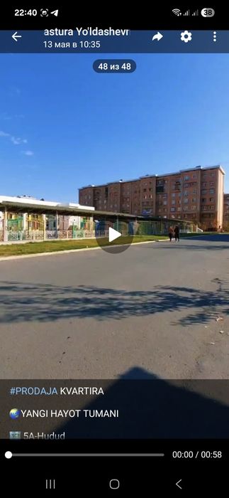 Янги хает туманида квартира сотилади