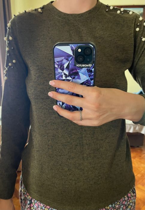 Bluza kaki cu detaliu