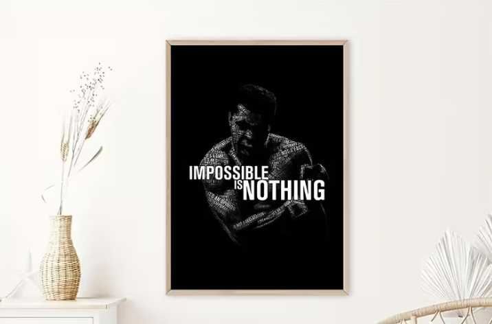 Постер с Рамка - Impossible Is Nothing 50 x 70 cm