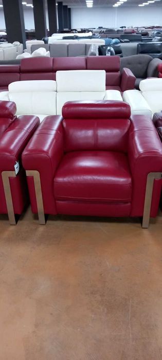 ПРОМОЦИЯ!!! Червен комплект двойка и фотьойл с ел. релакс механизъм