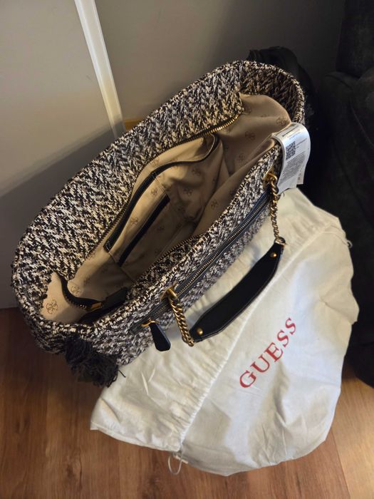 Geanta GUESS Originala Model Tweed & Chain | Eleganta | Dustbag Inclus
