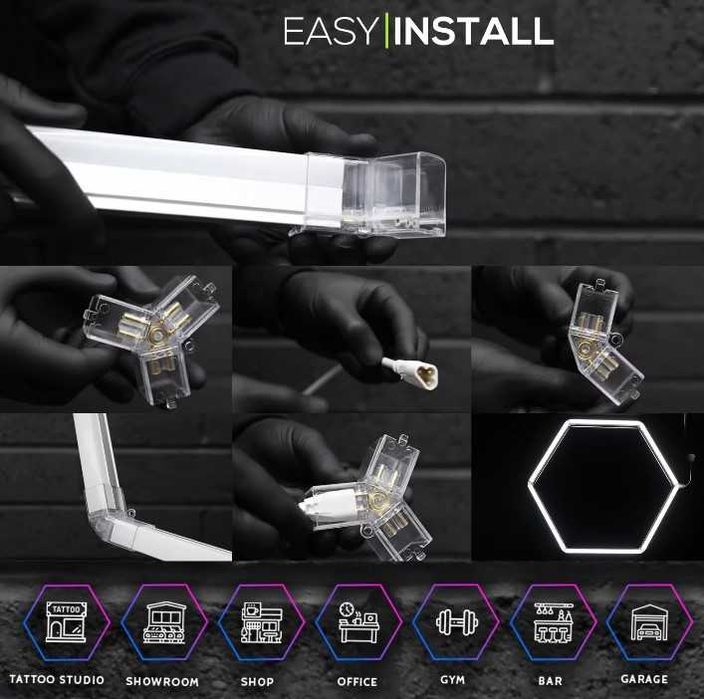 Iluminat LED HEXagonal HoneyComb 235x165cm configuram orice dimensiuni