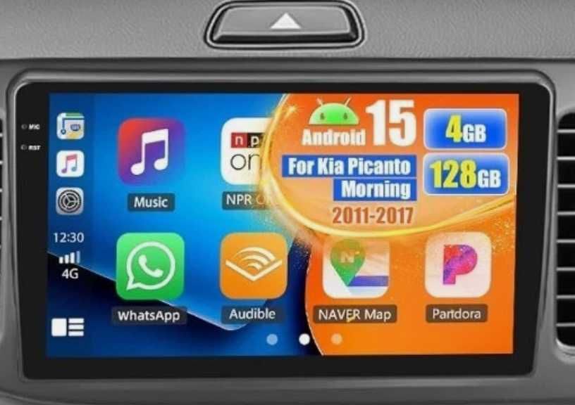 Навигация за Kia Picanto  2011 - 17  4Gb ram 128Gb Android 15  9"