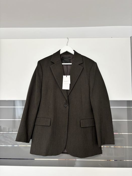 Sacou oversized din lana si bumbac Zara