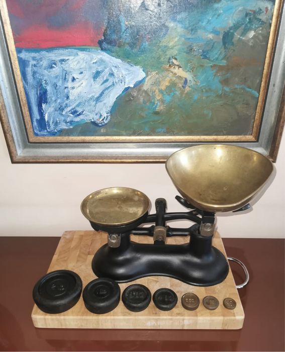 Антикварен кантар винтидж чугун и месинг VICTOR England от 60-70те г.