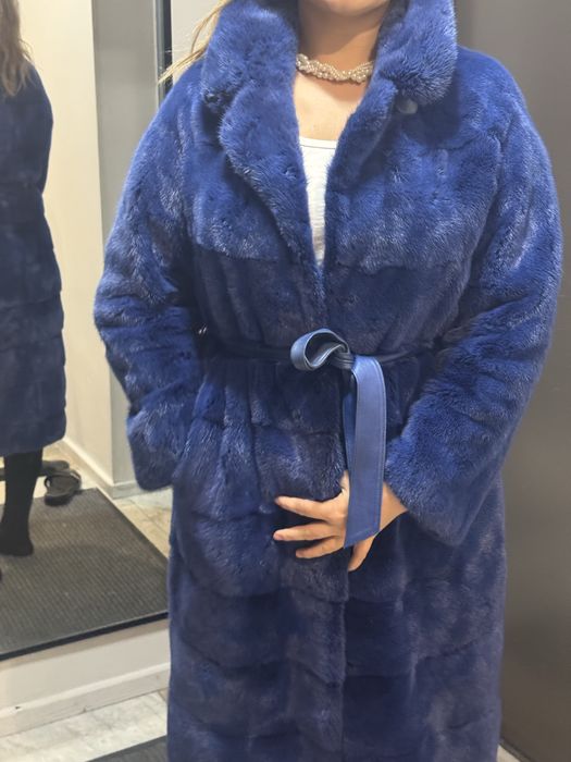 Шуба норковая синяя