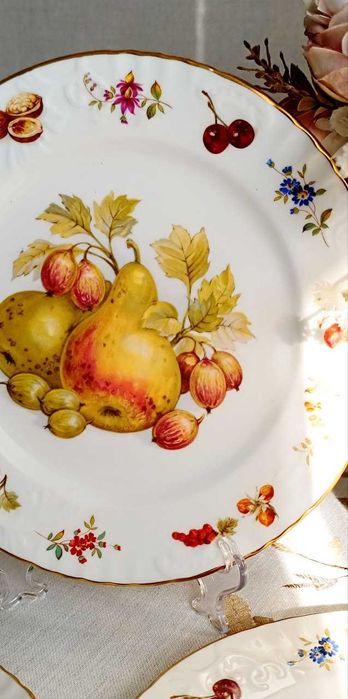Винтажные десертные тарелки с фруктами Hammersley Англия