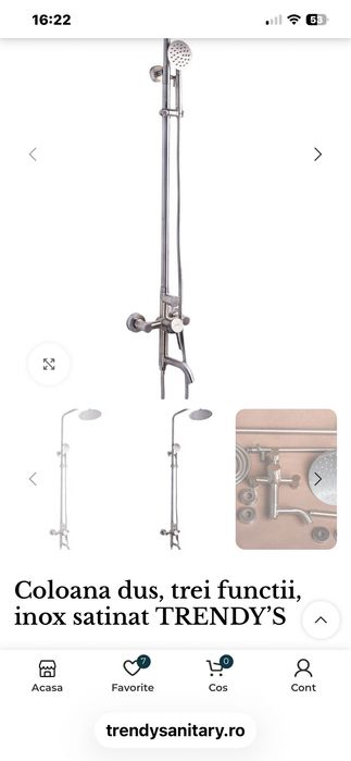 Coloana dus inox satinat