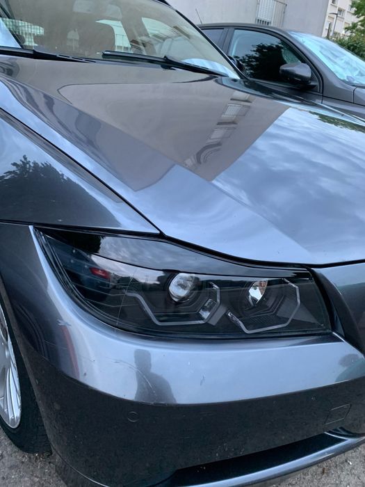 Pleoape Faruri Bmw E90 E91 2005 - 2012 Plastic Negru Lucios