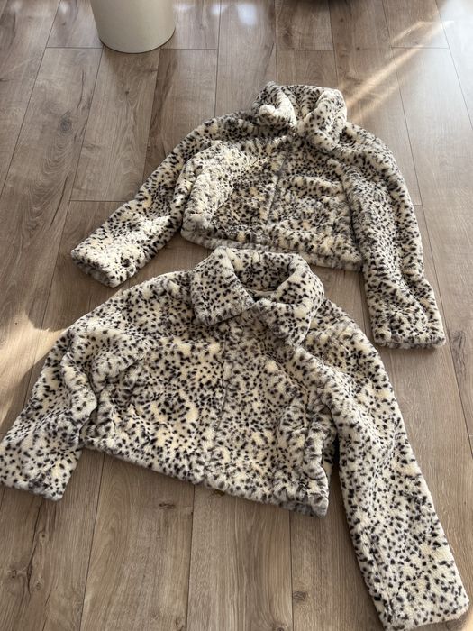 Jacheta/Geaca blana animal print S si M, NOUA