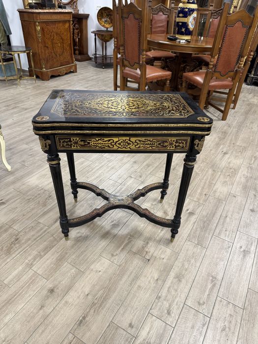 Masa de joc stil Boulle cu ornamente din bronz