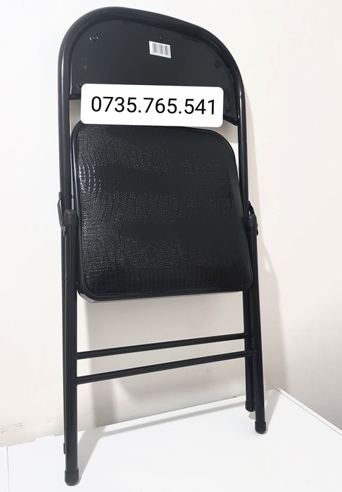 Scaun pliabil cadru metalic tapitat piele ecologica rezistent NOU