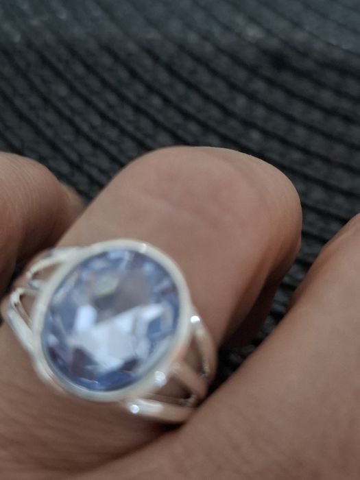 Inel argint cu  acvamarin mărimea 58