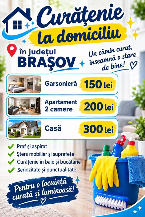 Servici de curățenie în județul Brașov