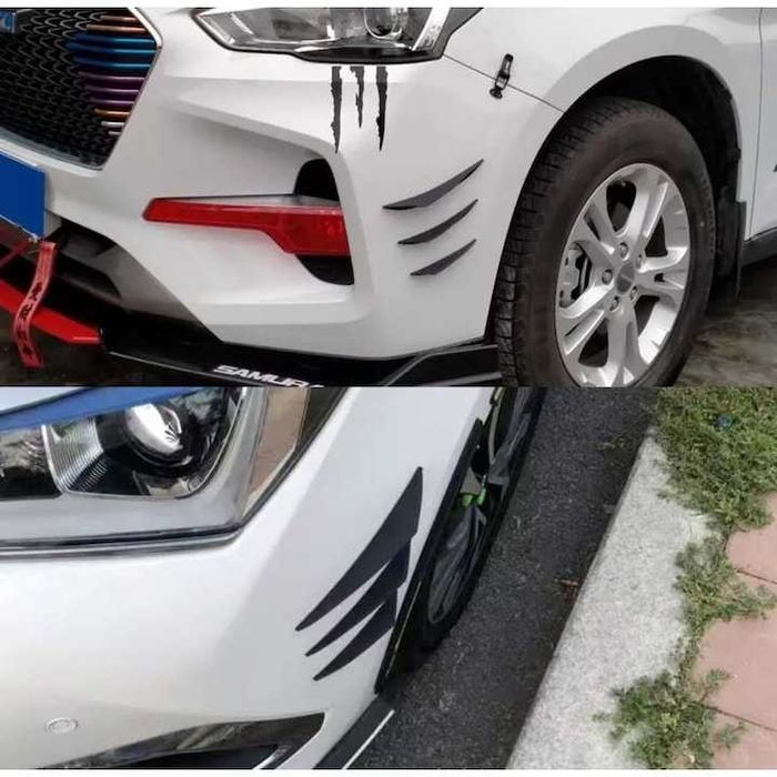 6 aripioare ornamente tuning auto pt bara fata,universala,lucios,nou