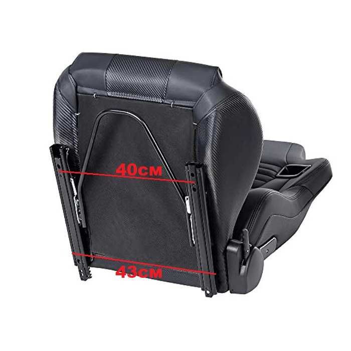 Спортни седалки , текстил черни с червен конец, 2бр комплект