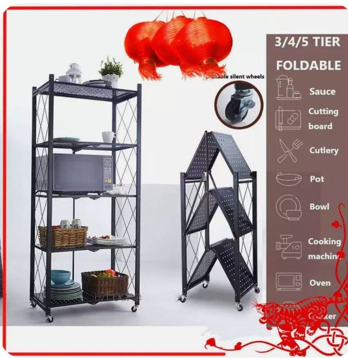 Кухонный стеллаж на колесиках 3,4,5 полки