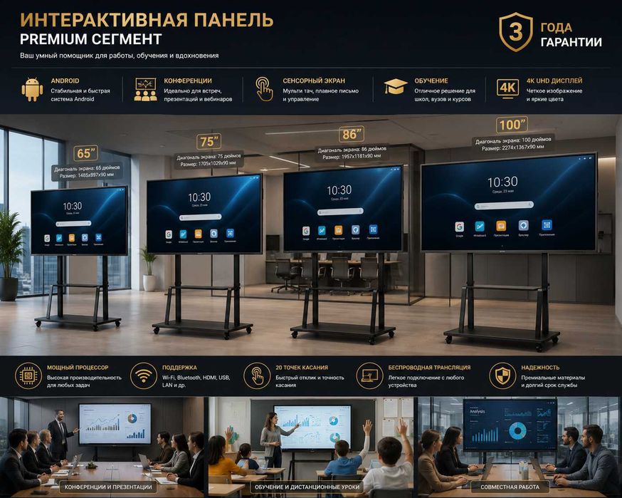 Интерактивная панель/доска для обучения | для конференций | для бизнес