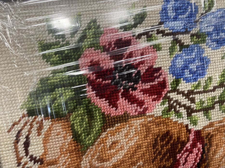 Ръчно изработен гоблен с памучни конци флорален мотив