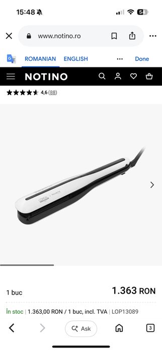 Placă de păr L’Oréal Professionnel Steampod cu abur – albă