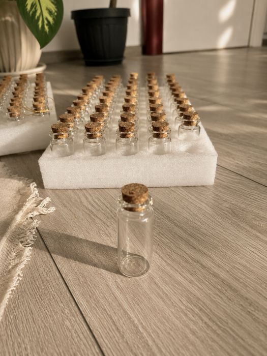 Set 100 sticlute trasparente 10ml + 90 saculeti albi